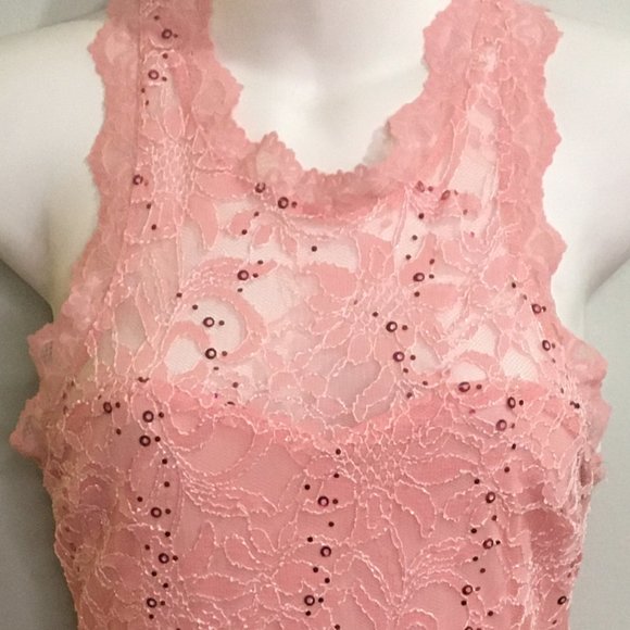 Boutique - Lace Pink Aline Dress - Item#93 - Picture 4 of 10
